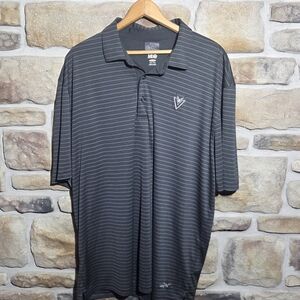 Greg Norman Collection Charcoal Striped Polo Shirt